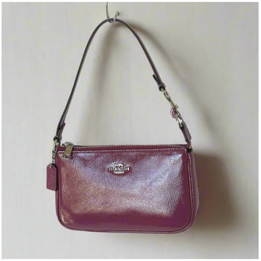 Coach Nolita 19 Shoulder Bag Pink Red Patent Leather Wristlet Clutch CW408 - Picture 12 of 14